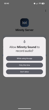 Android screen and audio capture permission prompt