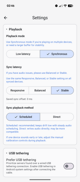 Synchronised playback method settings