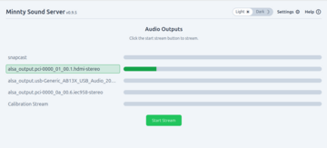 Minnty Sound Server control interface